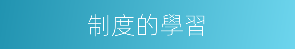 制度的學習的同義詞