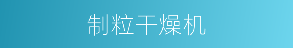 制粒干燥机的同义词