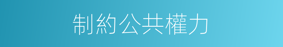 制約公共權力的同義詞