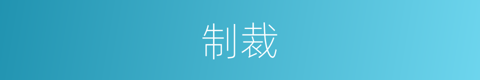 制裁的意思