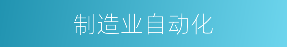 制造业自动化的同义词