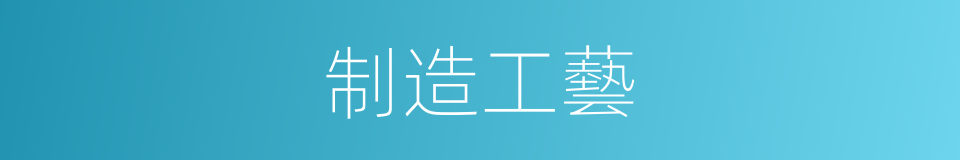 制造工藝的意思