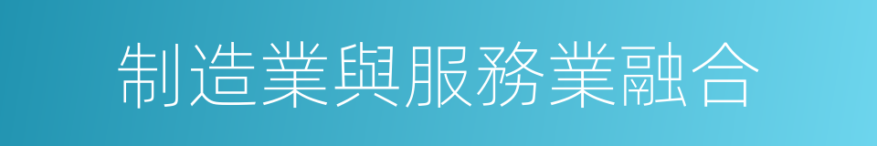 制造業與服務業融合的同義詞