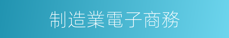 制造業電子商務的同義詞