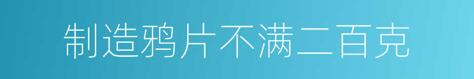 制造鸦片不满二百克的同义词