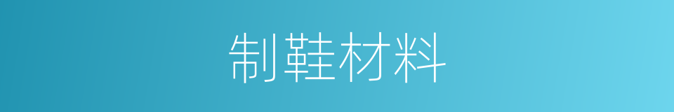 制鞋材料的同义词