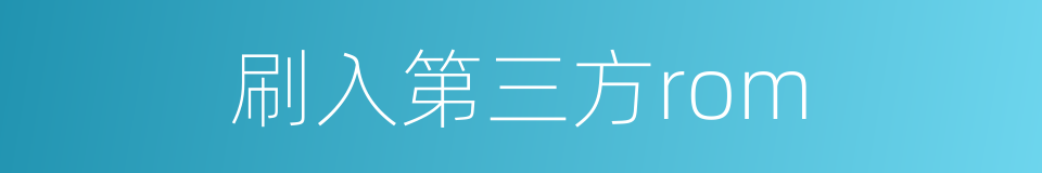 刷入第三方rom的同义词