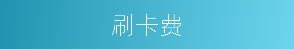 刷卡费的同义词