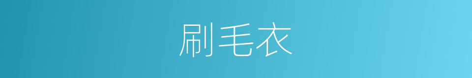 刷毛衣的意思