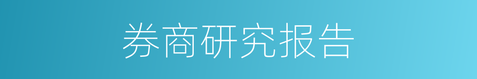 券商研究报告的同义词