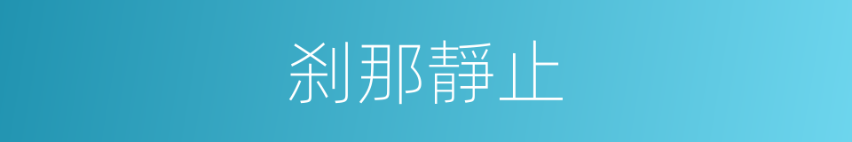 刹那靜止的同義詞