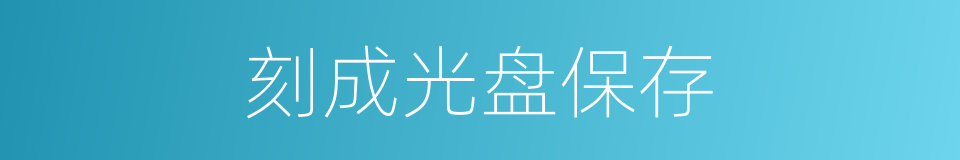 刻成光盘保存的同义词
