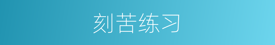 刻苦练习的同义词