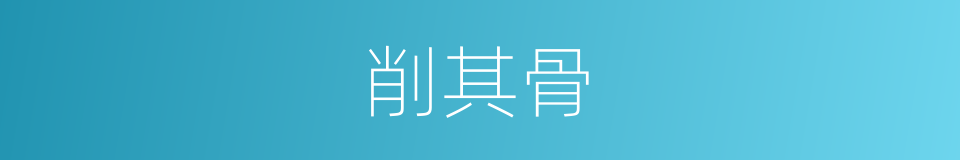 削其骨的同义词