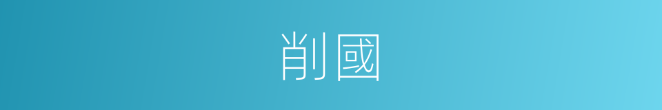 削國的意思