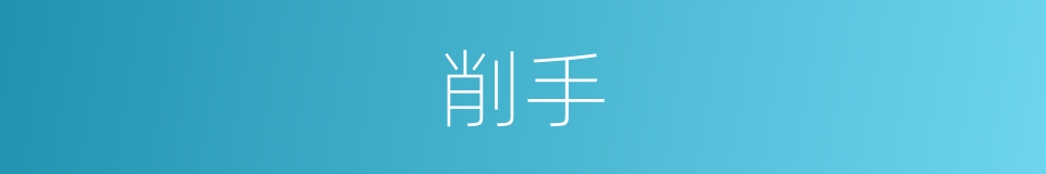 削手的意思