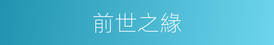 前世之緣的同義詞