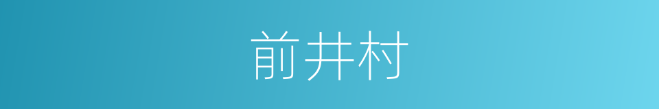 前井村的同义词