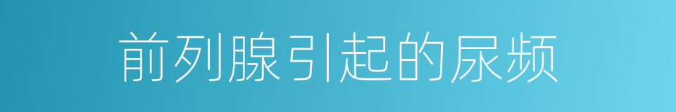 前列腺引起的尿频的同义词