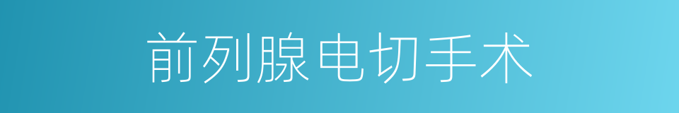 前列腺电切手术的同义词