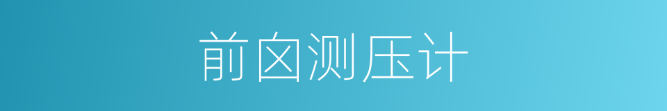前囟测压计的同义词
