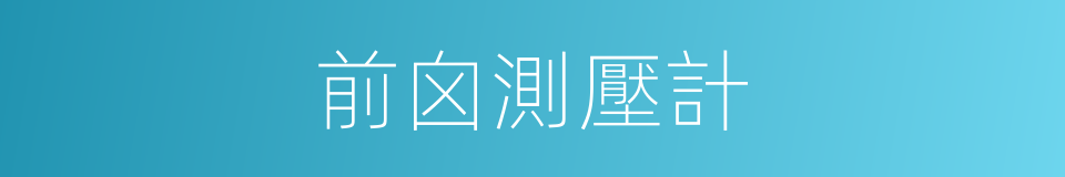 前囟測壓計的同義詞