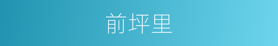 前坪里的同义词