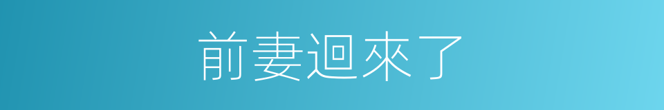 前妻迴來了的同義詞