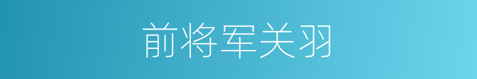 前将军关羽的同义词