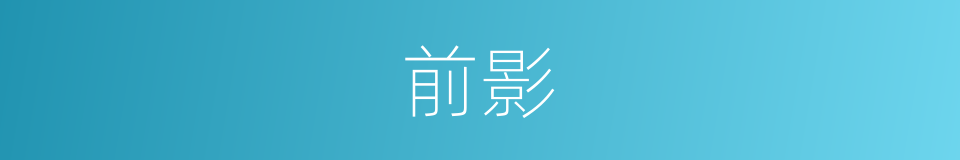 前影的同义词