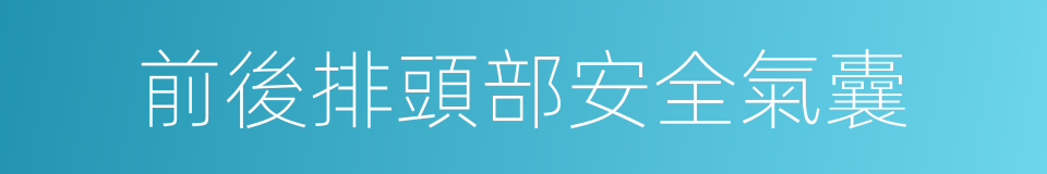 前後排頭部安全氣囊的同義詞