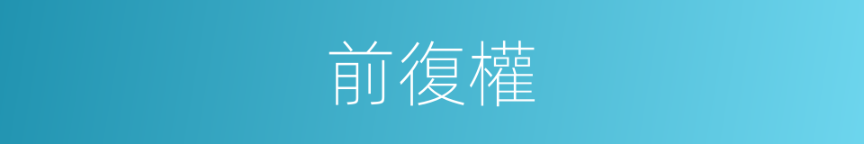 前復權的同義詞