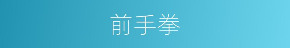 前手拳的同义词