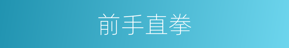 前手直拳的同义词