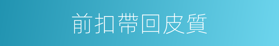 前扣帶回皮質的同義詞