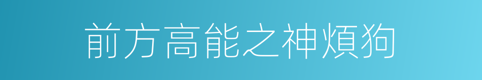 前方高能之神煩狗的同義詞