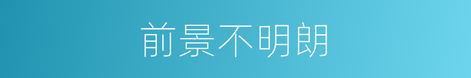 前景不明朗的同义词