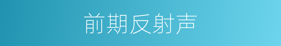 前期反射声的同义词