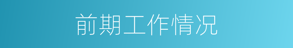 前期工作情况的同义词
