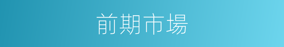 前期市場的同義詞