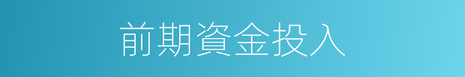 前期資金投入的同義詞