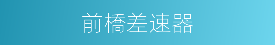 前橋差速器的同義詞