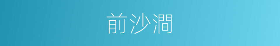 前沙澗的同義詞