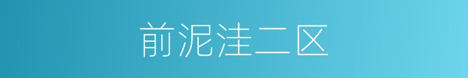 前泥洼二区的同义词