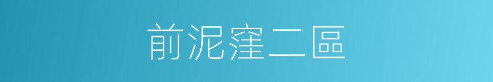 前泥窪二區的同義詞