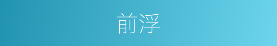 前浮的同义词
