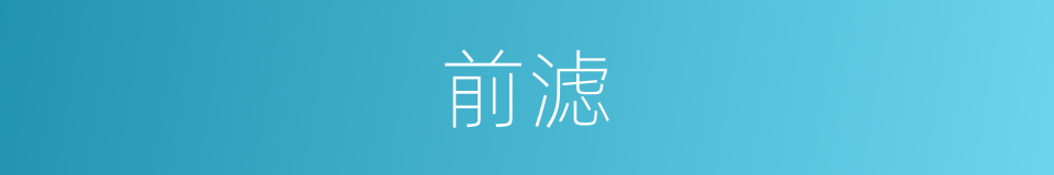 前滤的同义词