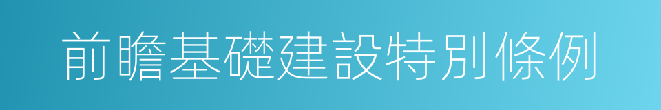 前瞻基礎建設特別條例的同義詞