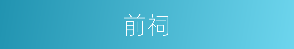 前祠的同义词