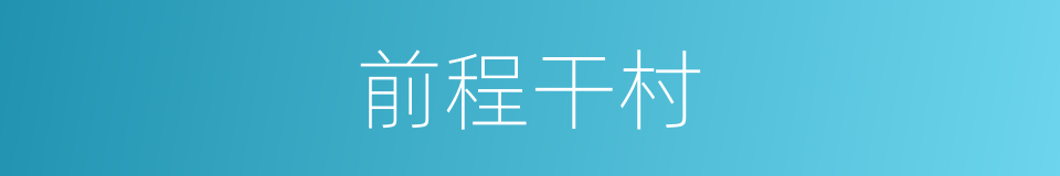 前程干村的同义词